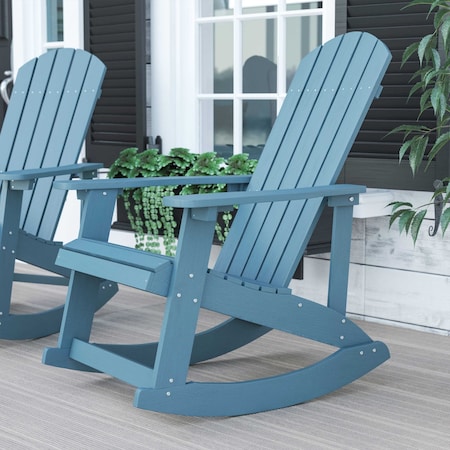 Flash Furniture Sea Foam Poly Resin Adirondack Style Rocking Chair JJ-C14705-SFM-GG